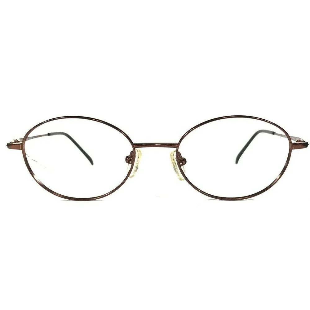 Escada Eyeglasses Frames E0172 E304 Brown Gold Round Full Rim 50-18-135